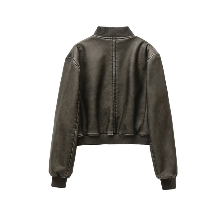 Jaqueta Bomber Feminina Couro Vintage Use Joá Clothing