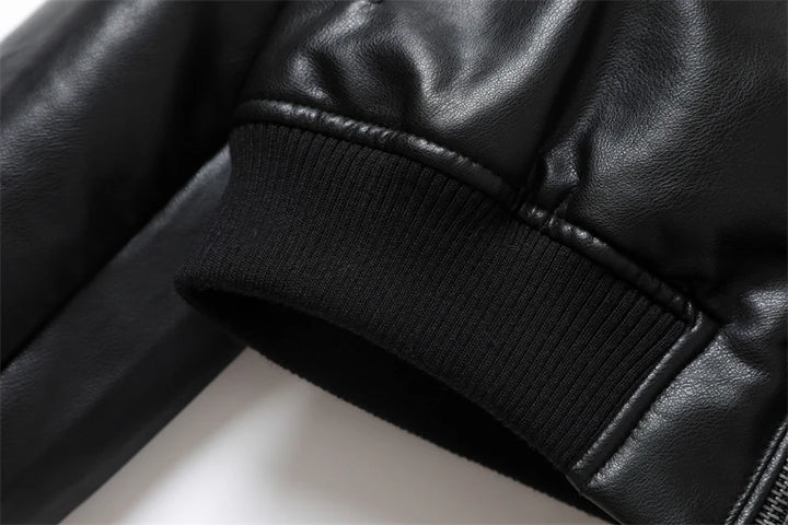 Jaqueta Bomber Feminina Couro Preto Use Joá Clothing