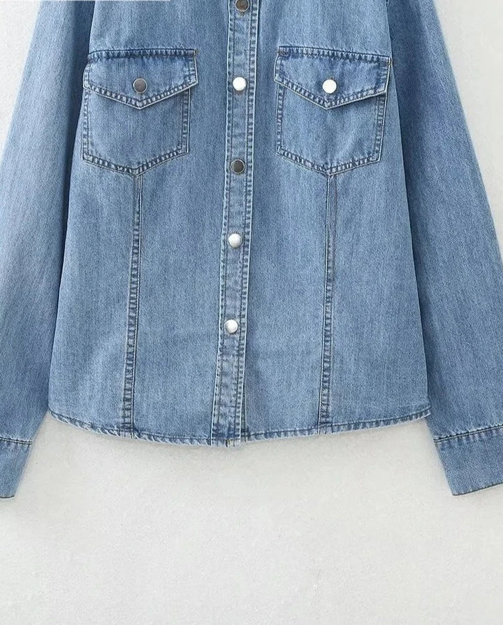 Camisa Jeans Feminina Casual Use Joá Clothing