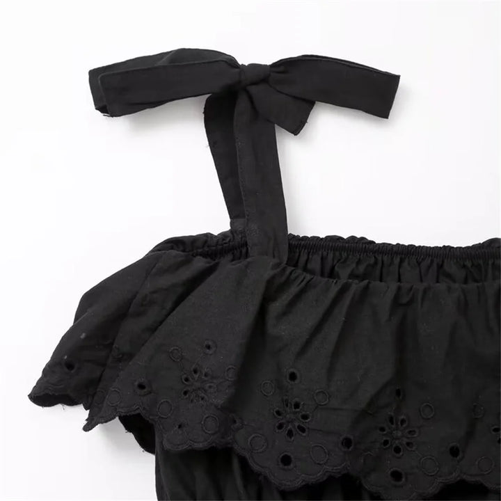 Vestido Longo Preto em Laise use joa clothing