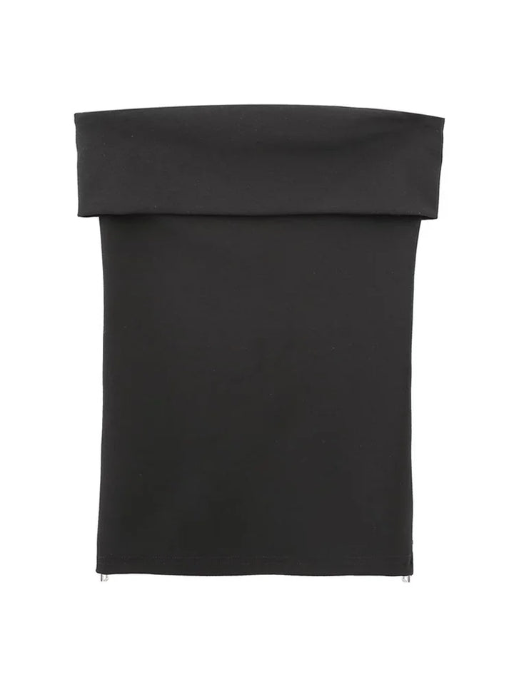 Blusa Feminina Decote Reto com Abertura Lateral Preto Use Joá Clothing