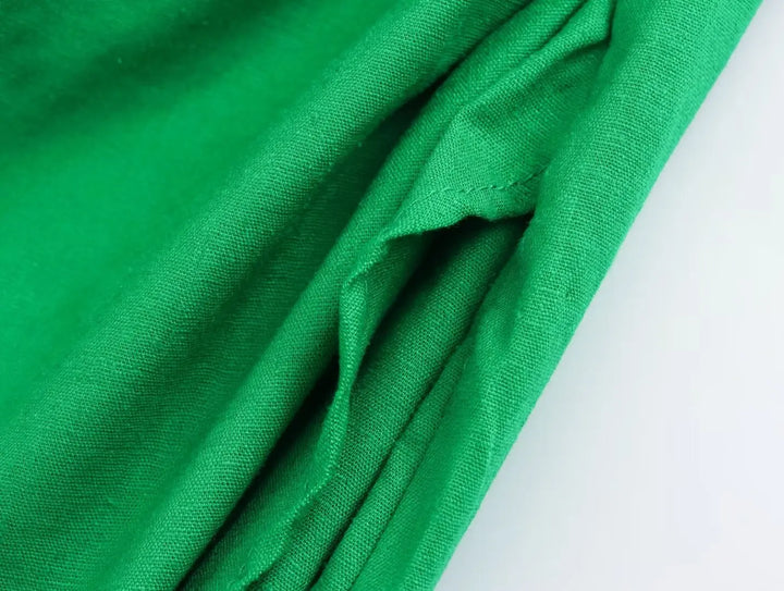 Vestido Midi com Abertura de Fenda Frontal verde use joá clothing
