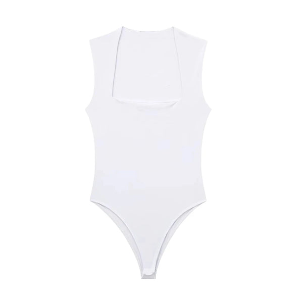 Body Feminino Liso com Decote U Branco Use Joá Clothing