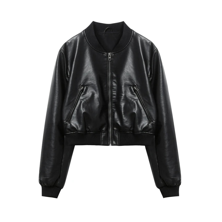 Jaqueta Bomber Feminina Couro Preto Use Joá Clothing
