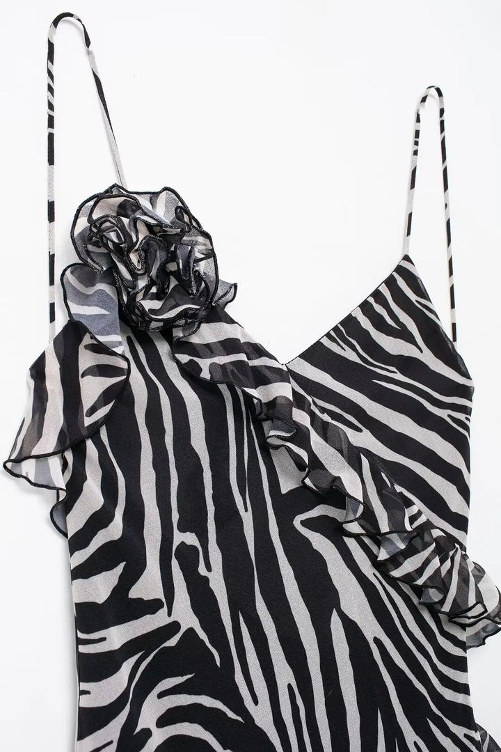 Vestido Longo Animal Print Zebra use joa clothing2