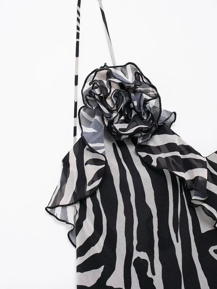 Vestido Longo Animal Print Zebra use joa clothing3