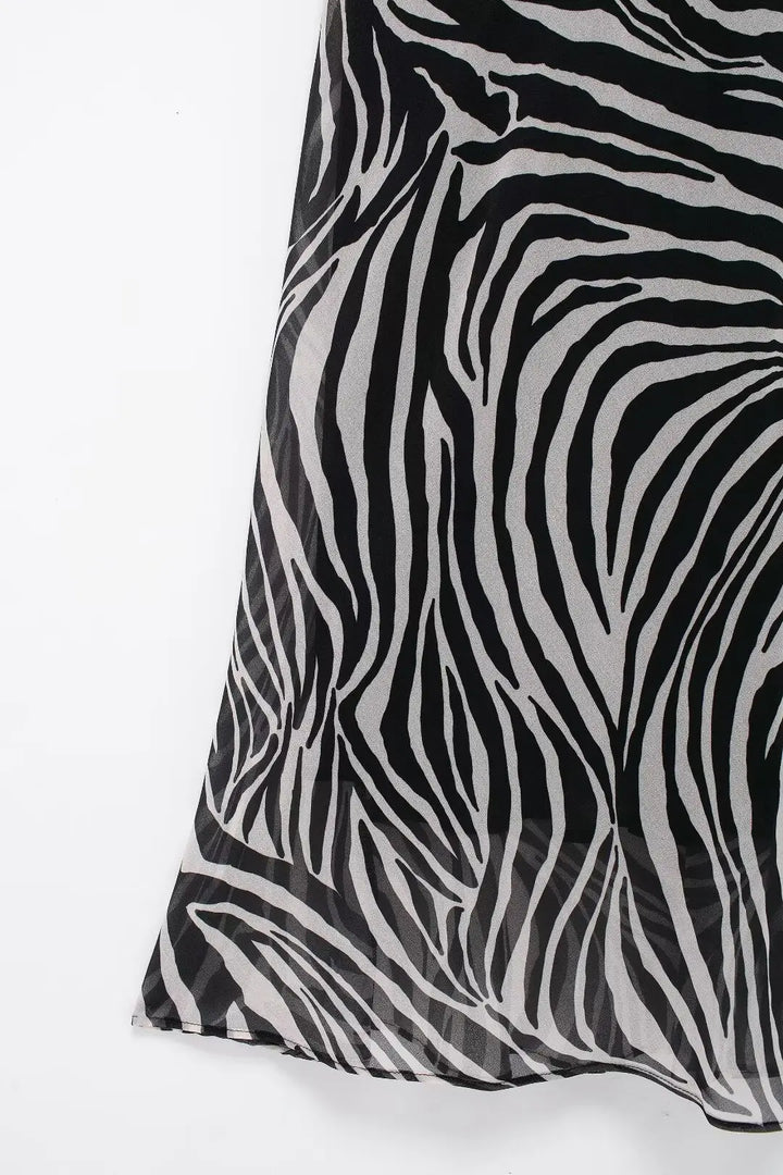 Vestido Longo Animal Print Zebra use joa clothing6