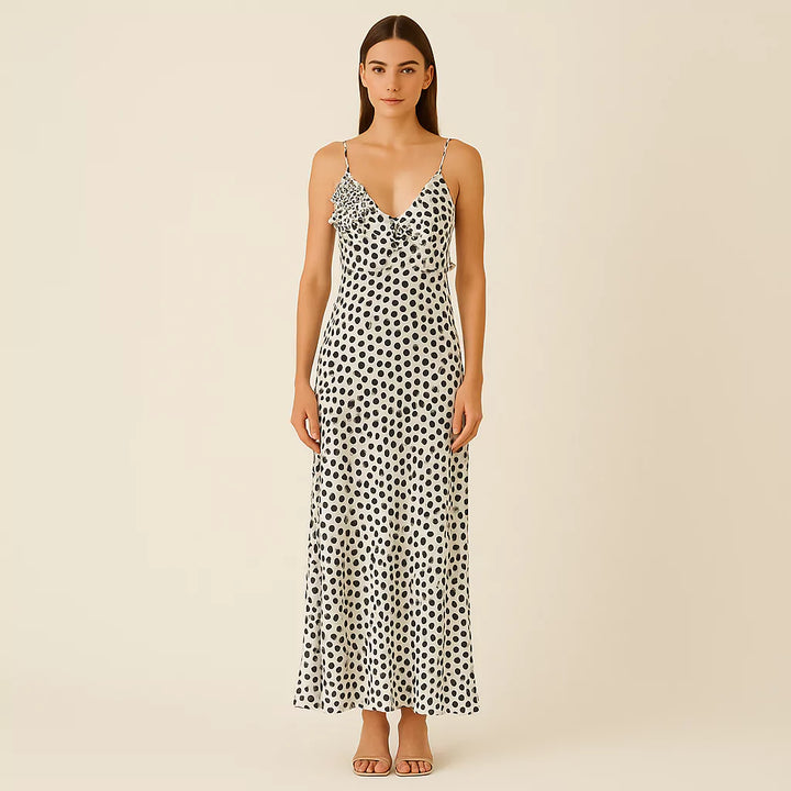 Vestido Longo Babado Poá use joá