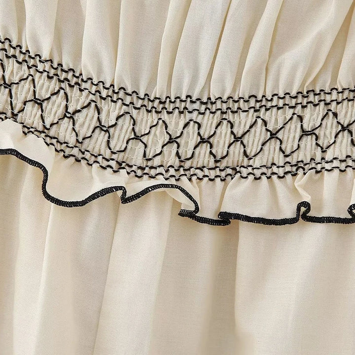 Vestido Longo Detalhe Bordado bege use joa clothing4