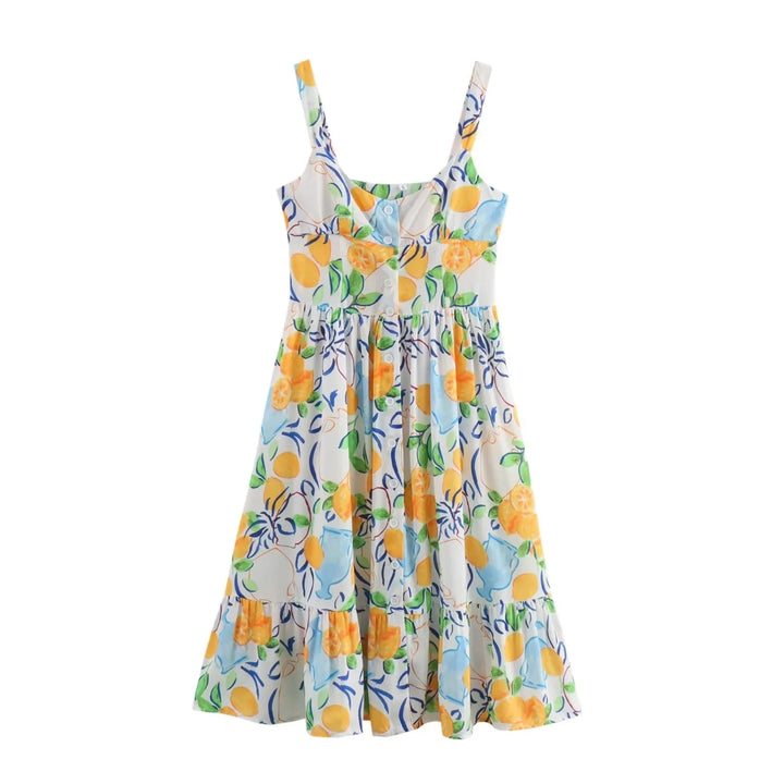 Vestido Longo Estampa Fruta use joa clothing