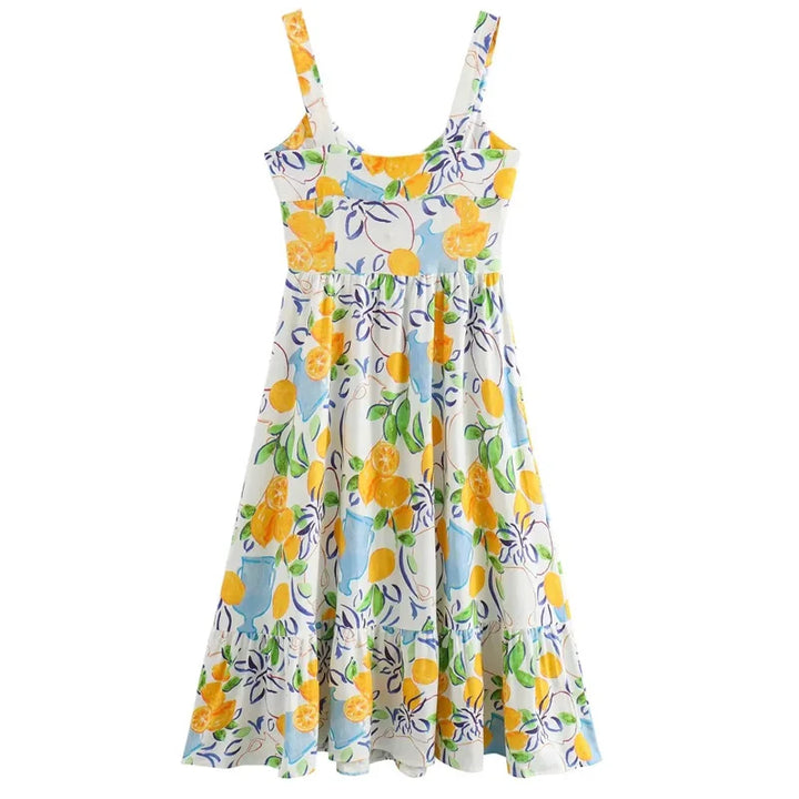 Vestido Longo Estampa Fruta use joa clothing1