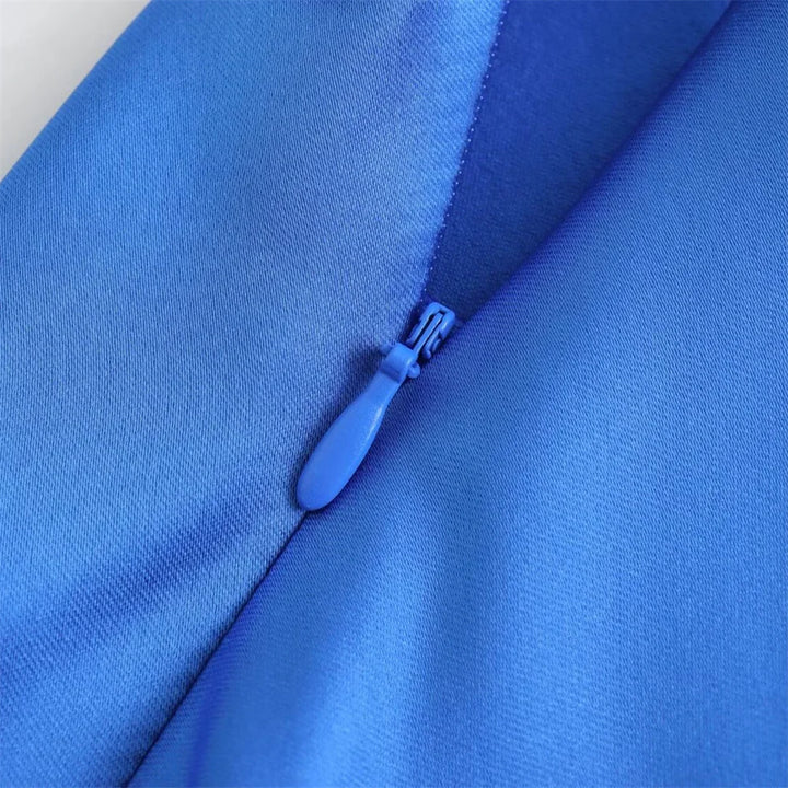 Vestido Longo Feminino Acetinado azul use joa clothing5