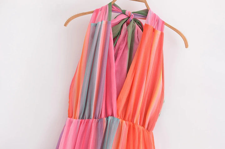 Vestido Longo Listrado Cores use joa clothing2