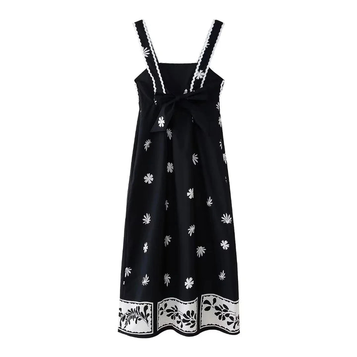 Vestido Longo Preto Floral use joa clothing