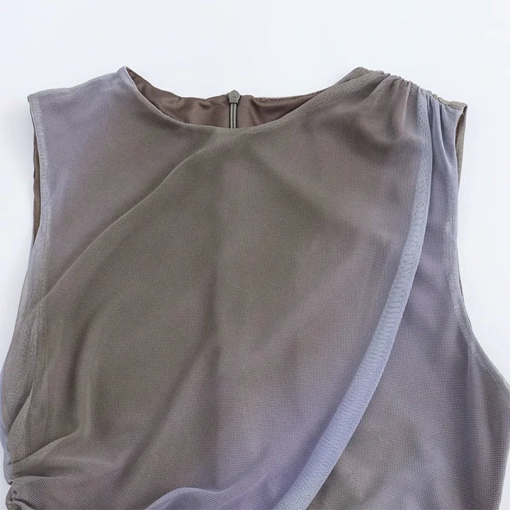 Vestido Midi Tubinho Plissado cinza use joa clothing2